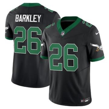 Men's Philadelphia Eagles #26 Saquon Barkley Black 2023 F.U.S.E. Vapor Untouchable Throwback Stitched Football Jersey Men's Philadelphia Eagles #26 Saquon Barkley Black 2023 F.U.S.E. Vapor Untouchable Throwback Stitched Football Jersey